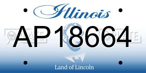 AP18664 Illinois License Plate