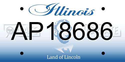 AP18686 Illinois License Plate