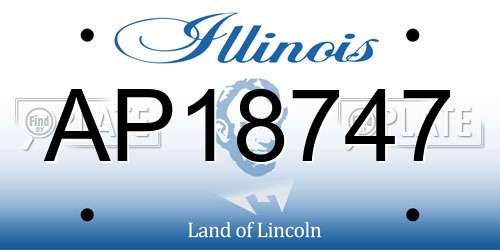 AP18747 Illinois License Plate