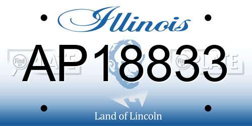 AP18833 Illinois License Plate