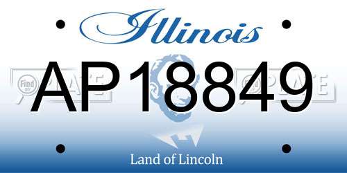 AP18849 Illinois License Plate