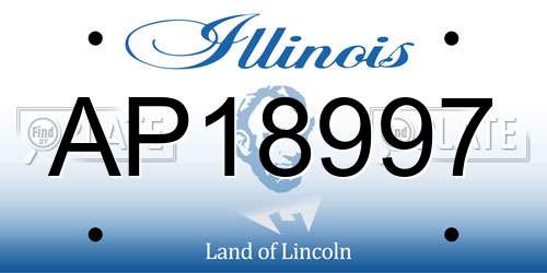 AP18997 Illinois License Plate
