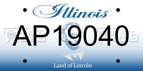 AP19040 Illinois License Plate