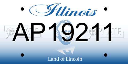 AP19211 Illinois License Plate