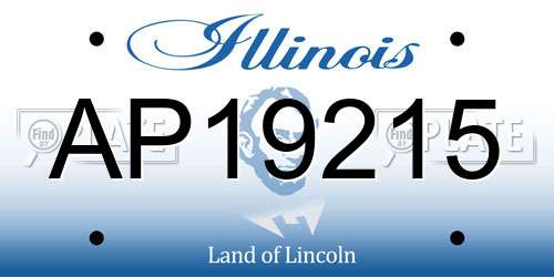 AP19215 Illinois License Plate