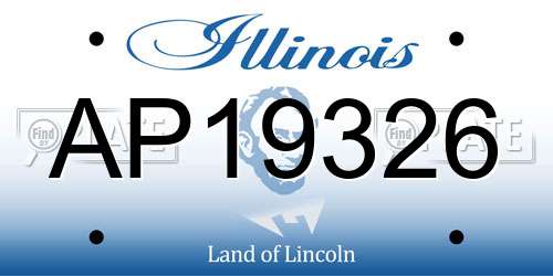 AP19326 Illinois License Plate