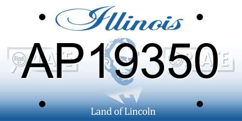 AP19350 Illinois License Plate