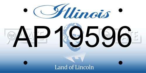 AP19596 Illinois License Plate