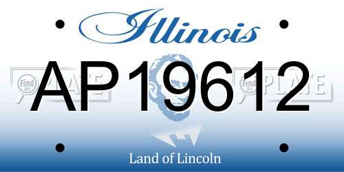 AP19612 Illinois License Plate