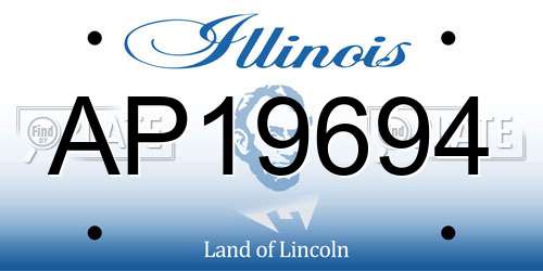 AP19694 Illinois License Plate