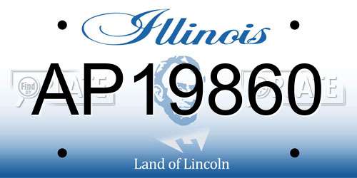 AP19860 Illinois License Plate