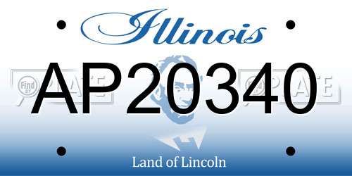 AP20340 Illinois License Plate
