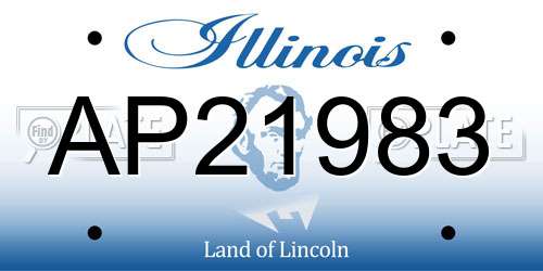 AP21983 Illinois License Plate