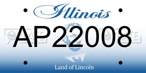 AP22008 Illinois License Plate