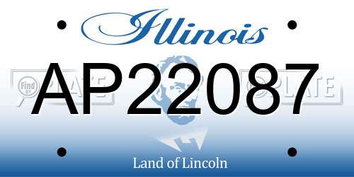 AP22087 Illinois License Plate