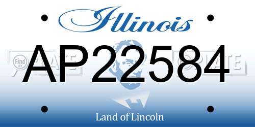 AP22584 Illinois License Plate