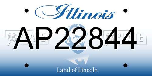 AP22844 Illinois License Plate