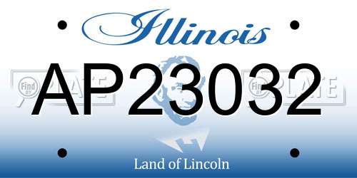 AP23032 Illinois License Plate