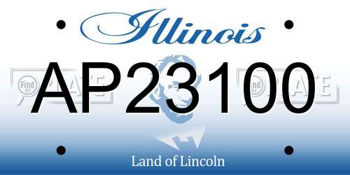 AP23100 Illinois License Plate