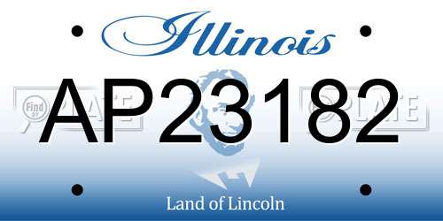 AP23182 Illinois License Plate