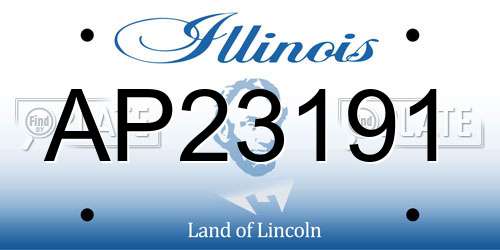 AP23191 Illinois License Plate