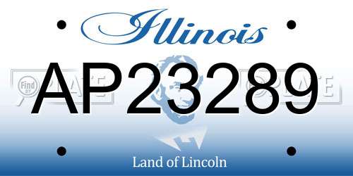 AP23289 Illinois License Plate