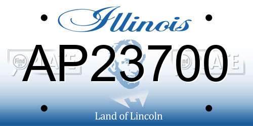 AP23700 Illinois License Plate