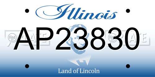 AP23830 Illinois License Plate