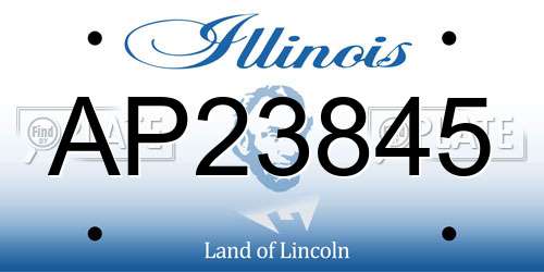 AP23845 Illinois License Plate