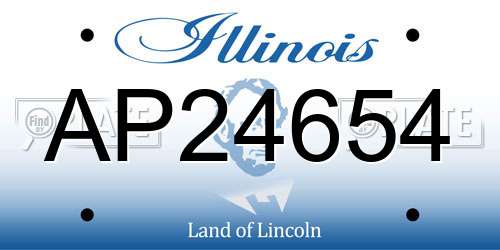 AP24654 Illinois License Plate