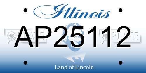 AP25112 Illinois License Plate