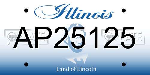 AP25125 Illinois License Plate