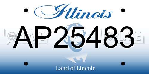 AP25483 Illinois License Plate