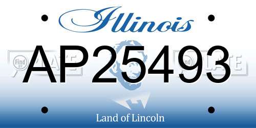AP25493 Illinois License Plate