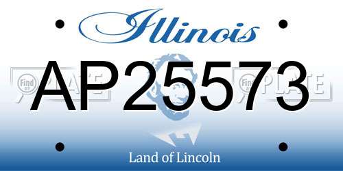 AP25573 Illinois License Plate