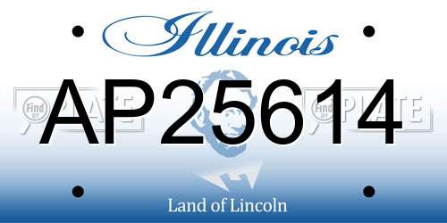 AP25614 Illinois License Plate