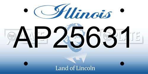 AP25631 Illinois License Plate