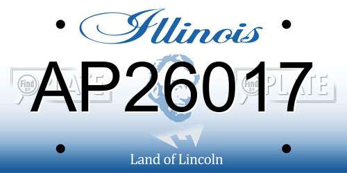 AP26017 Illinois License Plate