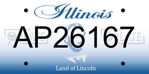 AP26167 Illinois License Plate
