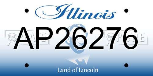 AP26276 Illinois License Plate