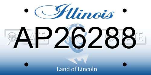 AP26288 Illinois License Plate