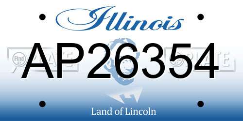 AP26354 Illinois License Plate