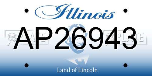 AP26943 Illinois License Plate