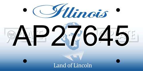 AP27645 Illinois License Plate