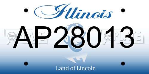 AP28013 Illinois License Plate