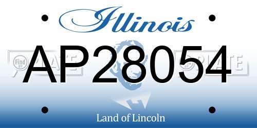 AP28054 Illinois License Plate