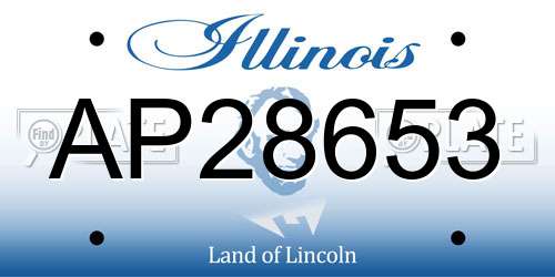 AP28653 Illinois License Plate