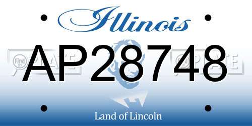 AP28748 Illinois License Plate