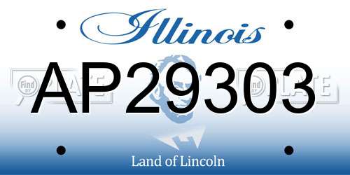AP29303 Illinois License Plate
