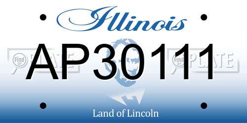 AP30111 Illinois License Plate